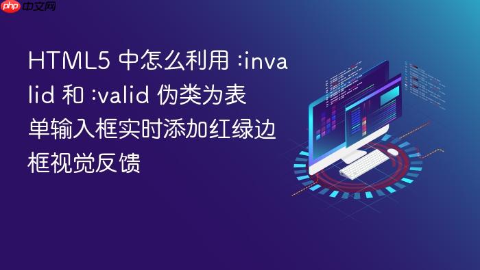 html5 中怎么利用 :invalid 和 :valid 伪类为表单输入框实时添加红绿边框视觉反馈