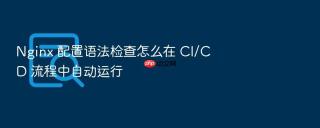 nginx 配置语法检查怎么在 ci/cd 流程中自动运行