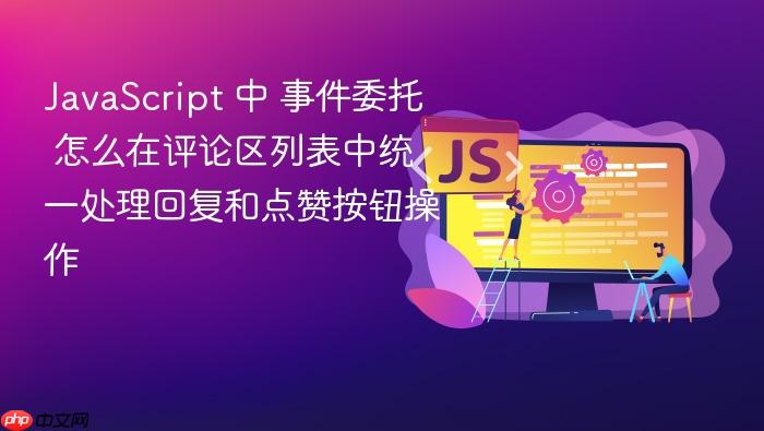 javascript 中 事件委托 怎么在评论区列表中统一处理回复和点赞按钮操作