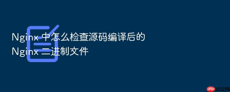 nginx 中怎么检查源码编译后的 nginx 二进制文件