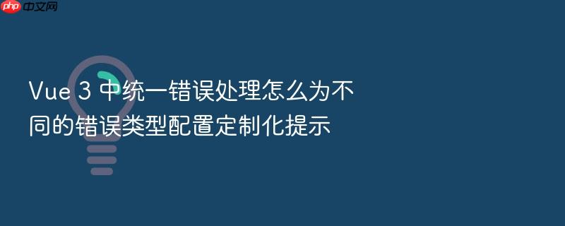 vue 3 中统一错误处理怎么为不同的错误类型配置定制化提示