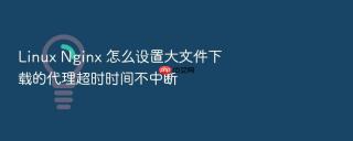 linux nginx 怎么设置大文件下载的代理超时时间不中断