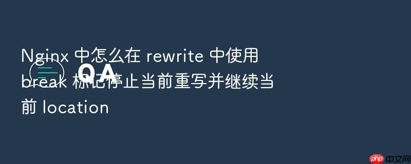 nginx 中怎么在 rewrite 中使用 break 标记停止当前重写并继续当前 location