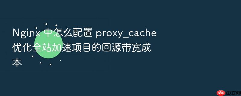 nginx 中怎么配置 proxy_cache 优化全站加速项目的回源带宽成本