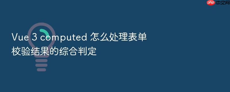vue 3 computed 怎么处理表单校验结果的综合判定