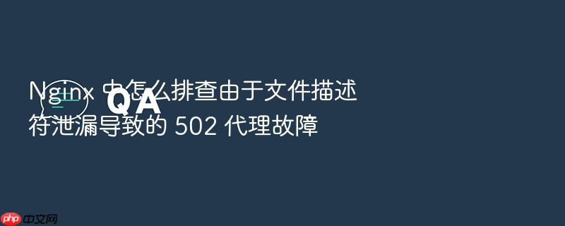 nginx 中怎么排查由于文件描述符泄漏导致的 502 代理故障