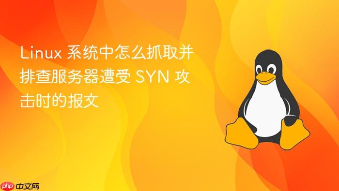 linux 系统中怎么抓取并排查服务器遭受 syn 攻击时的报文