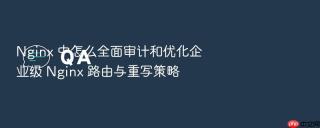 Nginx 中怎么全面审计和优化企业级 Nginx 路由与重写策略