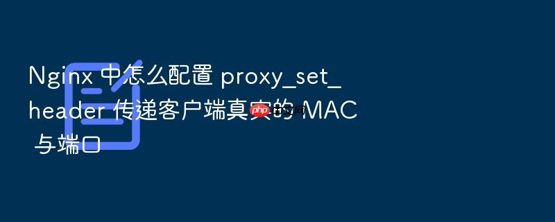 nginx 中怎么配置 proxy_set_header 传递客户端真实的 mac 与端口