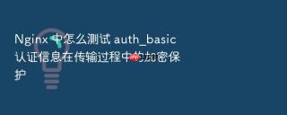 Nginx 中怎么测试 auth_basic 认证信息在传输过程中的加密保护