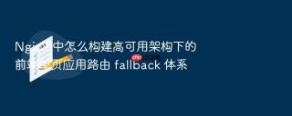 Nginx 中怎么构建高可用架构下的前端单页应用路由 fallback 体系