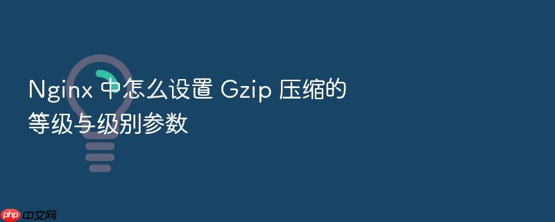 nginx 中怎么设置 gzip 压缩的等级与级别参数