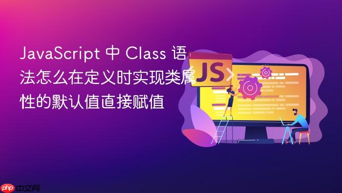 javascript 中 class 语法怎么在定义时实现类属性的默认值直接赋值