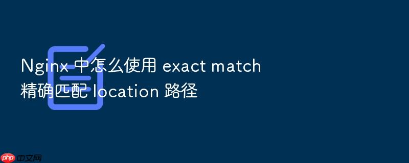 nginx 中怎么使用 exact match 精确匹配 location 路径