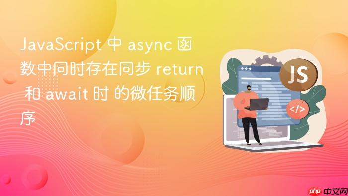 javascript 中 async 函数中同时存在同步 return 和 await 时 的微任务顺序