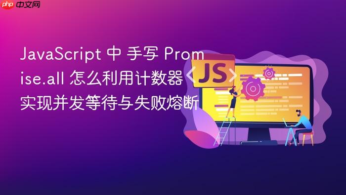 javascript 中 手写 promise.all 怎么利用计数器实现并发等待与失败熔断