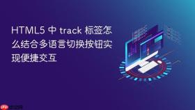 html5 中 track 标签怎么结合多语言切换按钮实现便捷交互