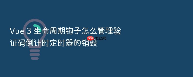 vue 3 生命周期钩子怎么管理验证码倒计时定时器的销毁
