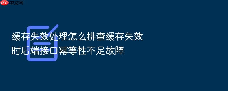 缓存失效处理怎么排查缓存失效时后端接口幂等性不足故障