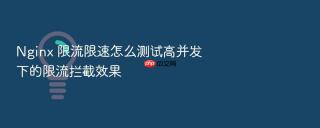 Nginx 限流限速怎么测试高并发下的限流拦截效果