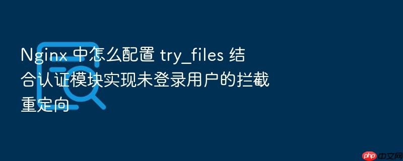 nginx 中怎么配置 try_files 结合认证模块实现未登录用户的拦截重定向