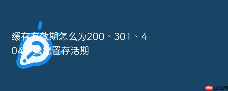 缓存有效期怎么为200、301、404单独配置存活期