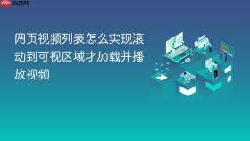 网页视频列表怎么实现滚动到可视区域才加载并播放视频