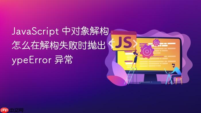 javascript 中对象解构怎么在解构失败时抛出 typeerror 异常