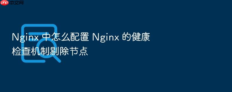 nginx 中怎么配置 nginx 的健康检查机制剔除节点