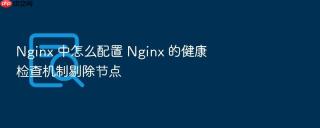 nginx 中怎么配置 nginx 的健康检查机制剔除节点