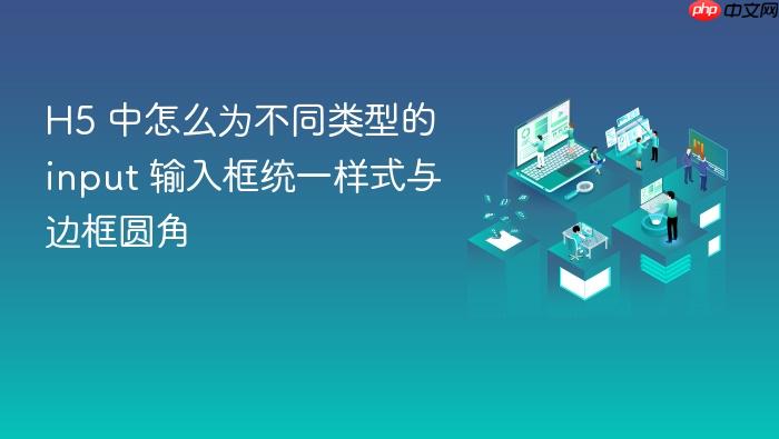 h5 中怎么为不同类型的 input 输入框统一样式与边框圆角
