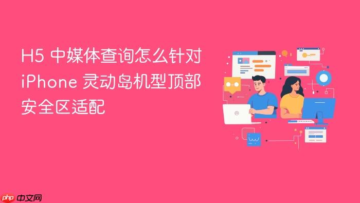 h5 中媒体查询怎么针对 iphone 灵动岛机型顶部安全区适配