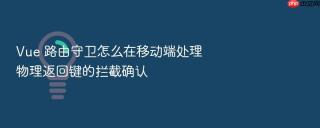 vue 路由守卫怎么在移动端处理物理返回键的拦截确认