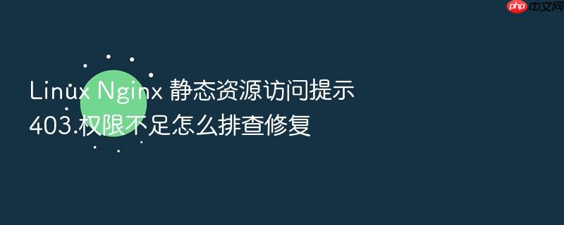 linux nginx 静态资源访问提示 403 权限不足怎么排查修复