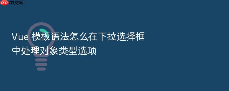 vue 模板语法怎么在下拉选择框中处理对象类型选项