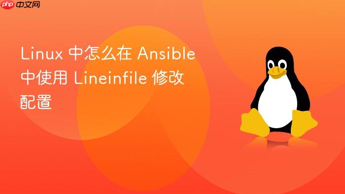 linux 中怎么在 ansible 中使用 lineinfile 修改配置