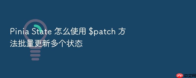 pinia state 怎么使用 $patch 方法批量更新多个状态