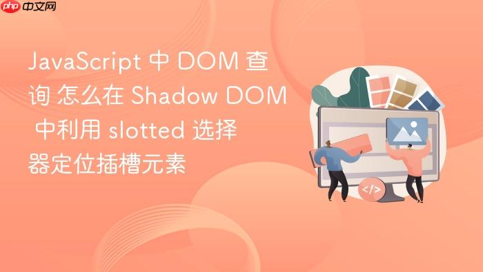 javascript 中 dom 查询 怎么在 shadow dom 中利用 slotted 选择器定位插槽元素