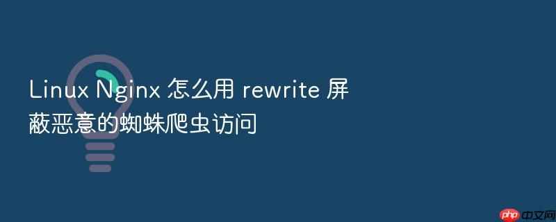 linux nginx 怎么用 rewrite 屏蔽恶意的蜘蛛爬虫访问