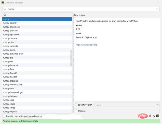 How to install numpy in pycharm