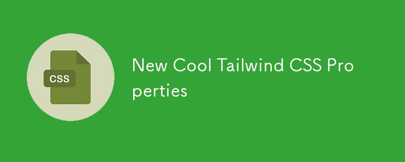 新的 Cool Tailwind CSS 屬性