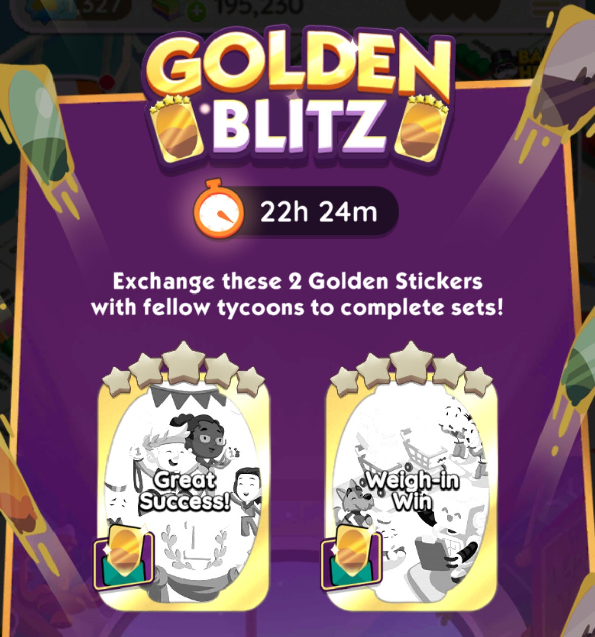 Bilakah acara Golden Blitz seterusnya dalam Monopoly Go?