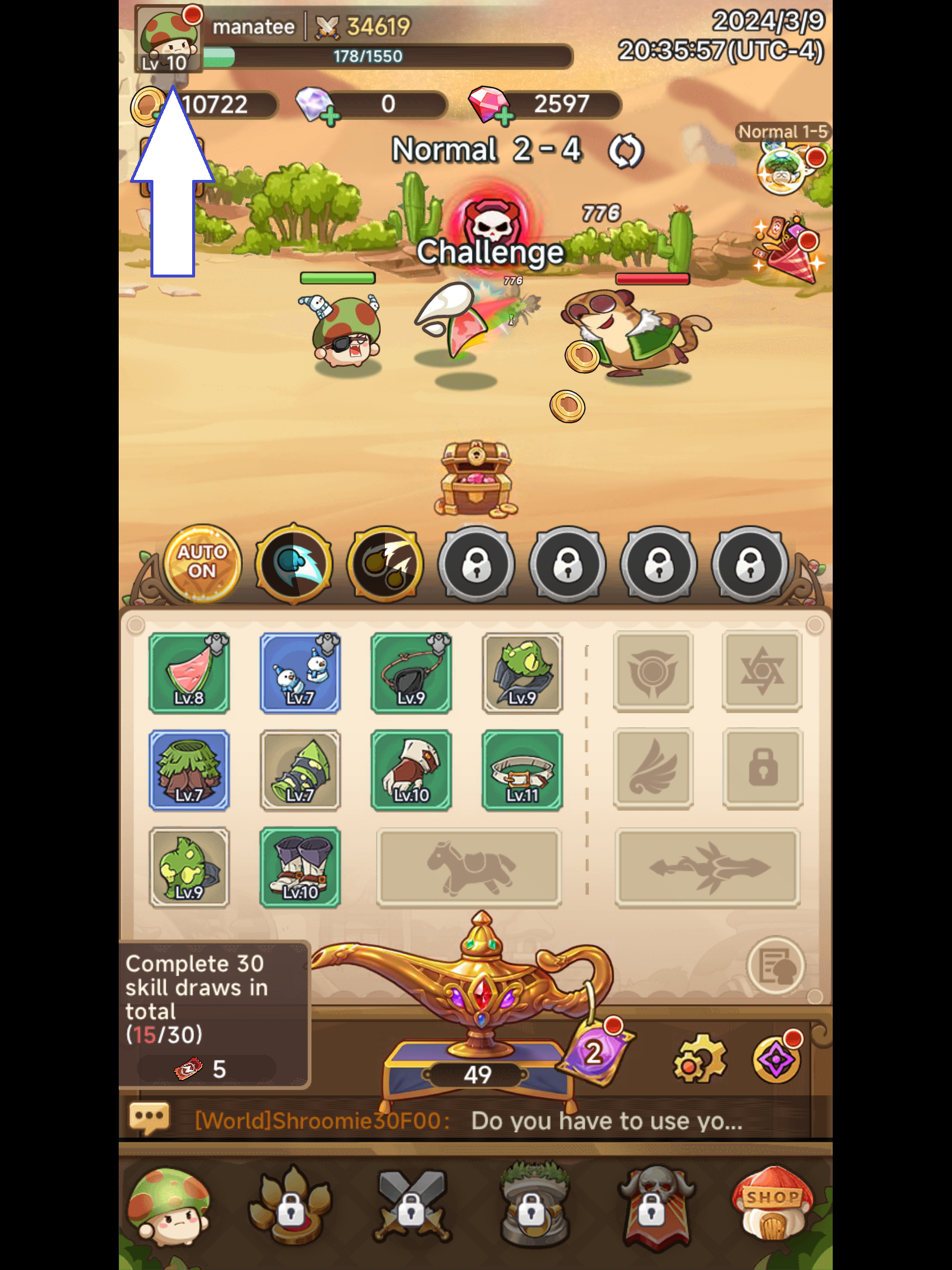 Legend of Mushroom codes pour septembre 2024