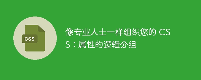 像专业人士一样组织您的 css：属性的逻辑分组