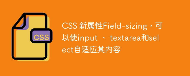 Nouvelle propriété CSS Le dimensionnement des champs peut adapter la saisie, la zone de texte et la sélection à leur contenu.
