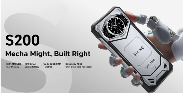 DOOGEE S200, 메카 디자인과 최대 10,000mAh 배터리를 갖춘 견고한 Android 14 스마트폰으로 데뷔