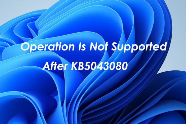 Face Error Operation Is Not Supported After KB5043080? Fix It!