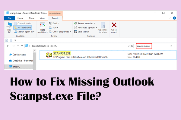 Windows에서 누락된 Outlook Scanpst.exe 파일을 수정하는 방법?