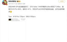 曝天玑 9400 GPU 性能远超旗舰竞品,顶级实力已展露