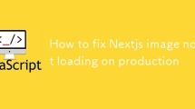How to fix Nextjs image not loading on production
